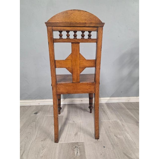 Antique Oak Hall Chairs from Guillows, 1870s, Set of 2 For Sale - Image 3 of 10