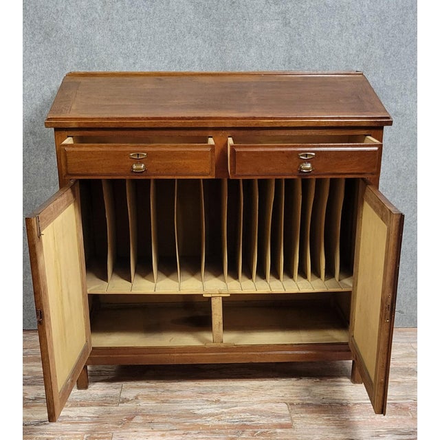 Wood Stained Beech Shop Cabinet with Sloping Top, Late 19th Century For Sale - Image 7 of 8