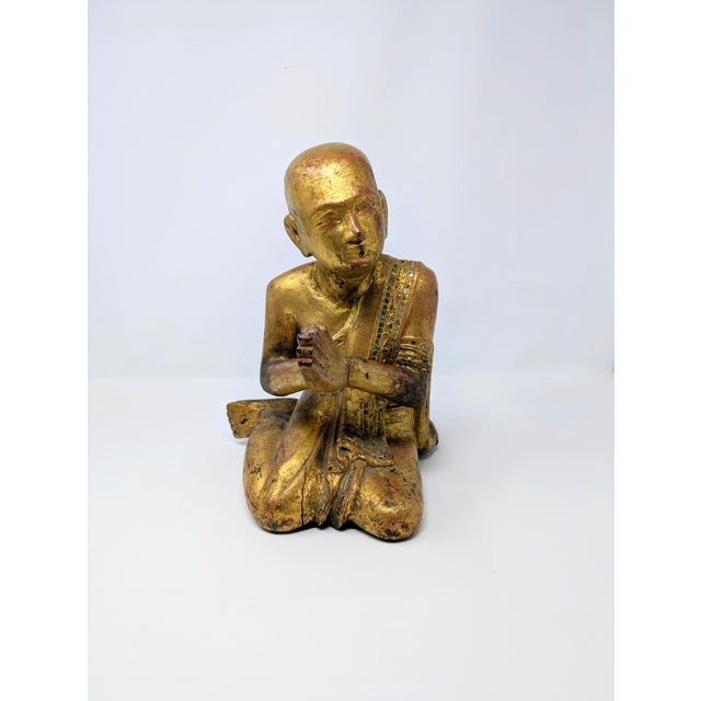 Traveling Man Treasures is honored sell this elegant 19th century carving representing Moggallana: one of the Buddha’s two...