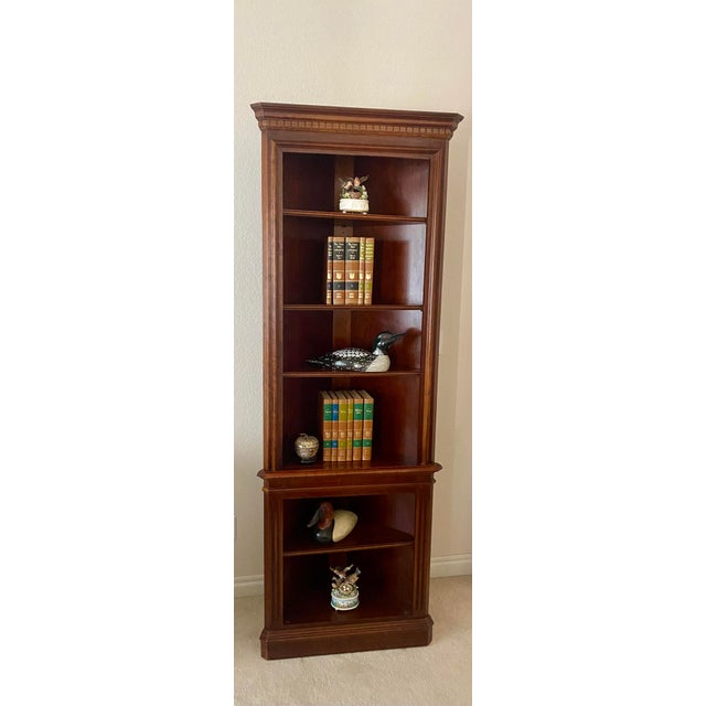 Vintage Pennsylvania House Cherry Neoclassical Style Open Shelving Corner Display Etagere Adjustable Bookshelf. For Sale - Image 10 of 18