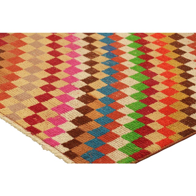 Vintage Zeki Müren Runner With Polychromatic Geometric Patterns From Rug & Kilim For Sale In New York - Image 6 of 7