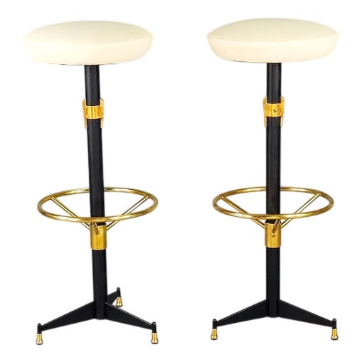 Bar Stools by Luigi Scremin, 1950s, Set of 2 For Sale
