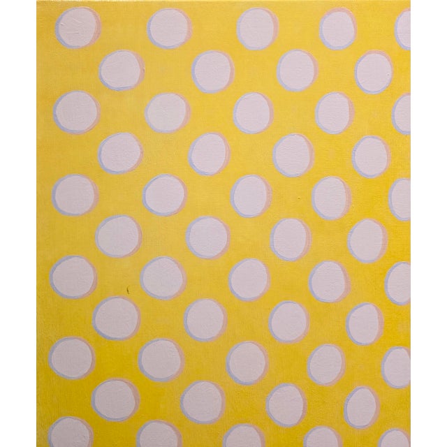 Yellow Krista Augius - The Geometric Golden Fold- Optical Circles-Oil Painting For Sale - Image 8 of 11