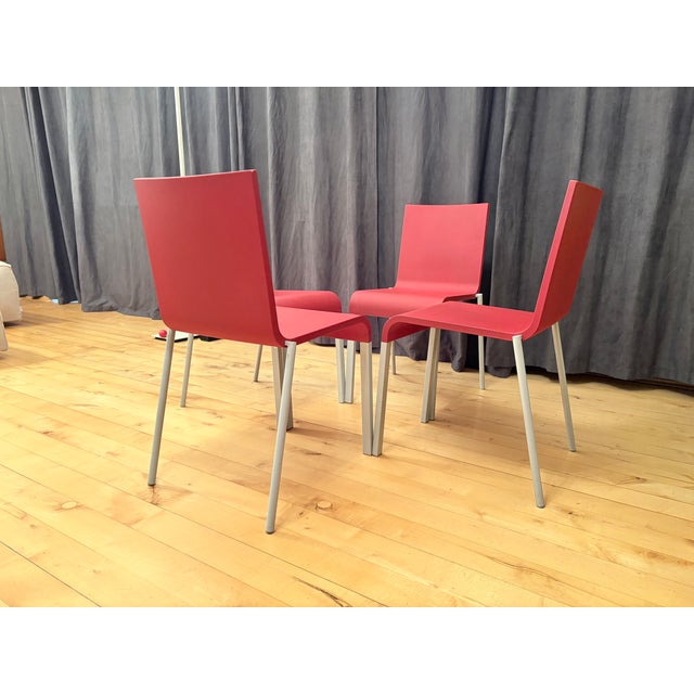 Red Model .03 Stackable Chairs by Maarten van Severen for Vitra, Switzerland, 2011, Set of 4 For Sale - Image 8 of 18