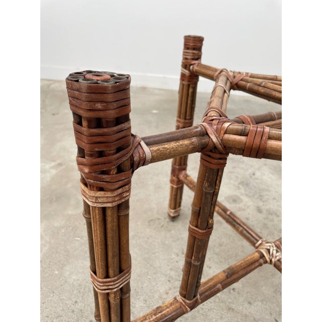 Coffee McGuire Organic Modern Bamboo Rattan Round Dining Table For Sale - Image 8 of 13