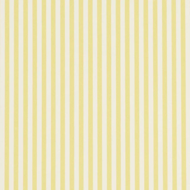 SAMPLE - Schumacher Emma Stripe Narrow Wallpaper In Yellow For Sale