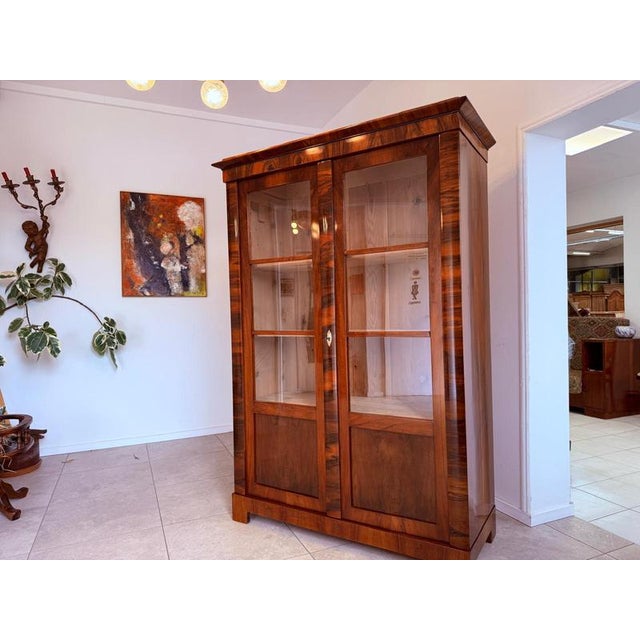 Restored Biedermeier Display Cabinet, Bookcase, Collector's Cabinet, restored condition. Dimensions: Height x Width x...