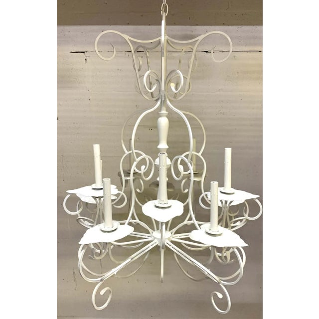 White Mid 20th Century Lily Pad Chandelier For Sale - Image 8 of 10