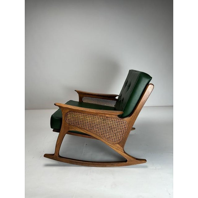 Mid-Century Modern Cane Rocking Chair, 1950s For Sale - Image 3 of 16