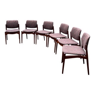 1960s Danish Modern Dining Chairs by Erik Buch for Orum Mobelfabrik Set of 6 For Sale