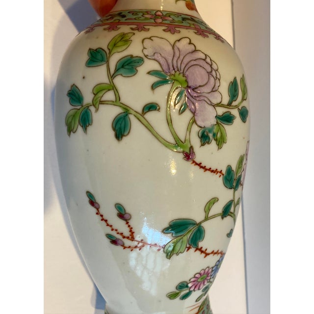 Antique Chinese Famille Verte Porcelain Vase For Sale - Image 4 of 10