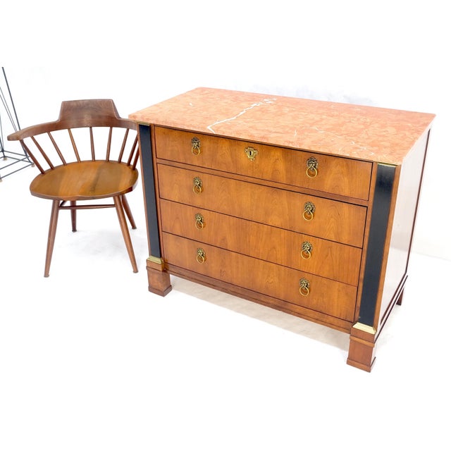 Baker 4 Drawer Marble Top Neoclassical Empire Revival Console Chest Dresser MINT For Sale - Image 9 of 15