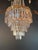 Metal Antique Italian Neoclassical Crystal Chandelier Brass Original Wooden Sockets For Sale - Image 7 of 11