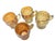 1910s Dugan Diamond Beaded Shell Carnival Marigold Glass Mugs W/ Handles - Set of 4 For Sale - Image 4 of 7