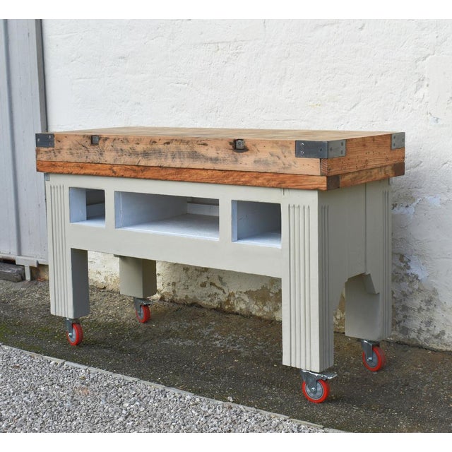 Wood French Art Deco Butchers Block, 1920s For Sale - Image 7 of 18