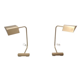 Vintage French Articulated Brass Lamps, 1960s, Set of 2 For Sale