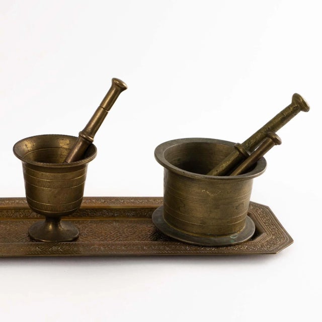 Brass Vintage Miniature Brass Mortar & Pestle Collection For Sale - Image 8 of 12
