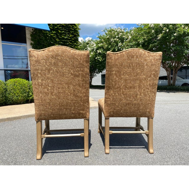 Wood Vintage Side Chairs in Fortuny Fabric - a Pair For Sale - Image 7 of 9