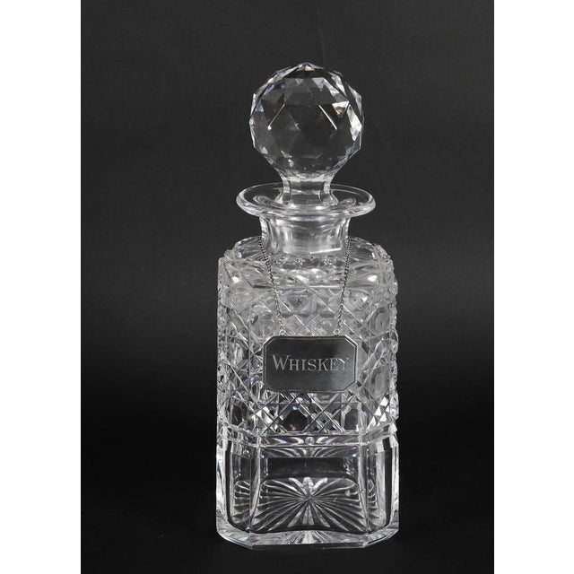 Silver Antique Victorian Hobnail Cut Crystal Decanters, 1880, Set of 2 For Sale - Image 8 of 18