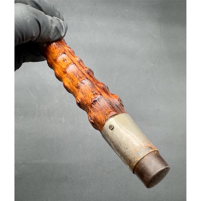 Antique Victorian Brussel Sprout Stalk Walking Stick, Sterling Silver Adornment For Sale - Image 10 of 17