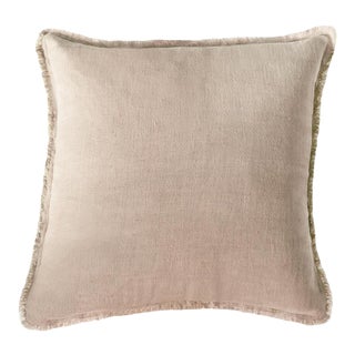 Anaya Beige Soft Linen Pillow 20x20 For Sale