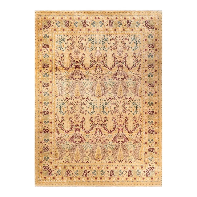 Mogul Hand Knotted Area Rug, Ivory - 9' 3" x 12' 3" For Sale - Image 9 of 9