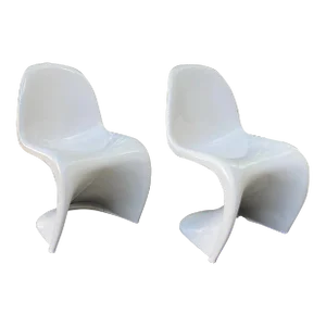 Vintage 1970s Verner Panton Herman Miller Fehlbaum Production S Chairs - a Pair