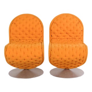 Vintage Danish Model 1-2-3 System Chairs by Verner Panton for Fritz Hansen, 1970s, Set of 2 For Sale