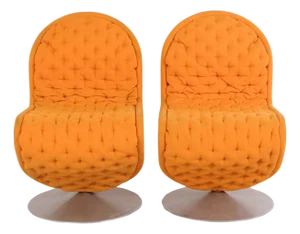 Vintage Danish Model 1-2-3 System Chairs by Verner Panton for Fritz Hansen, 1970s, Set of 2