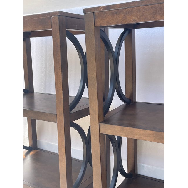 Brown 1970s Elegant Pair of Bookcase Shelves Display Racks Etagères For Sale - Image 8 of 8