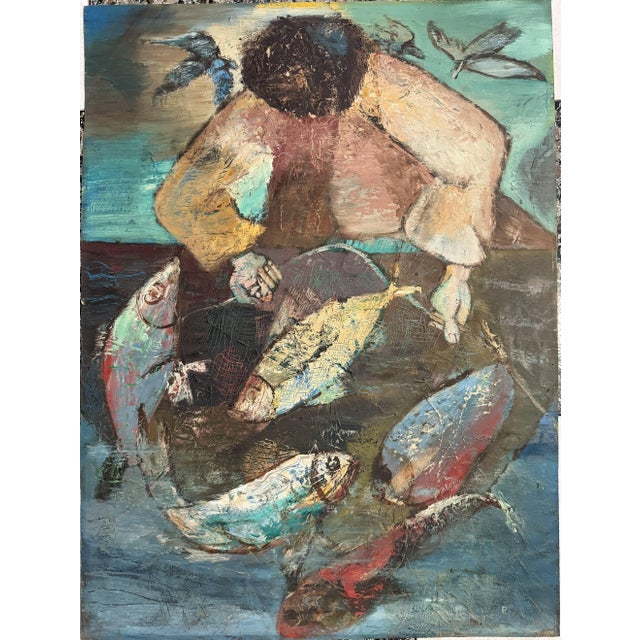 Alfred Rogoway, Figurative Composition, 1960, Oil Painting For Sale - Image 6 of 6
