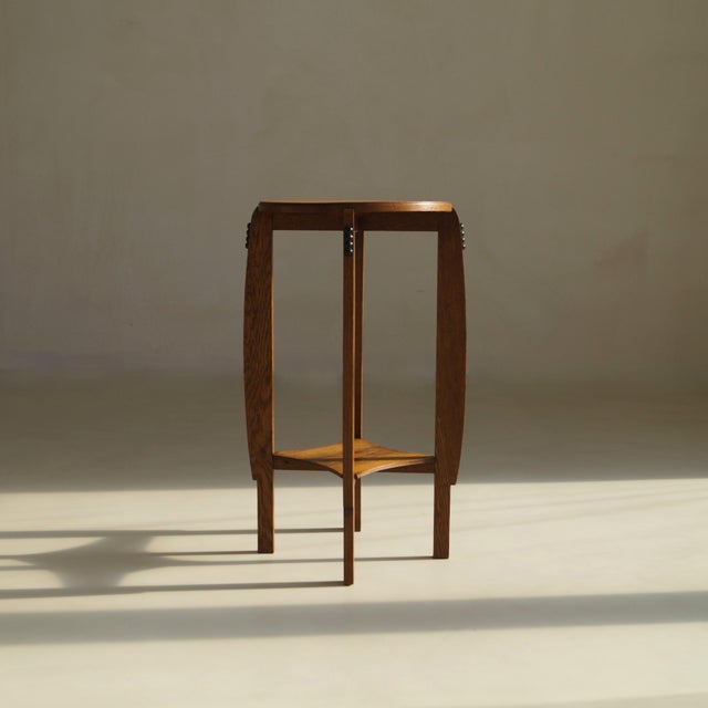 Dutch Art Deco Amsterdam School Pedestal Table, 1920s For Sale - Image 3 of 18