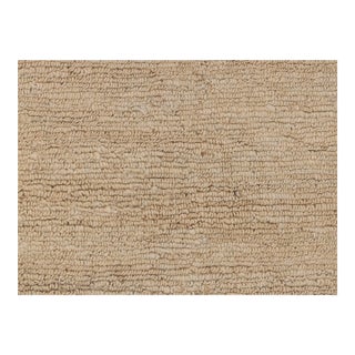 High Quality Hand Knotted Light Tan Jute Loop Pattern Solid Rug 5x7Ft. For Sale