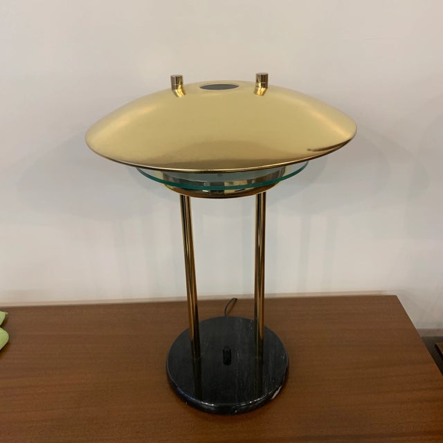 1980s Brass Table Lamp For Sale - Image 4 of 5