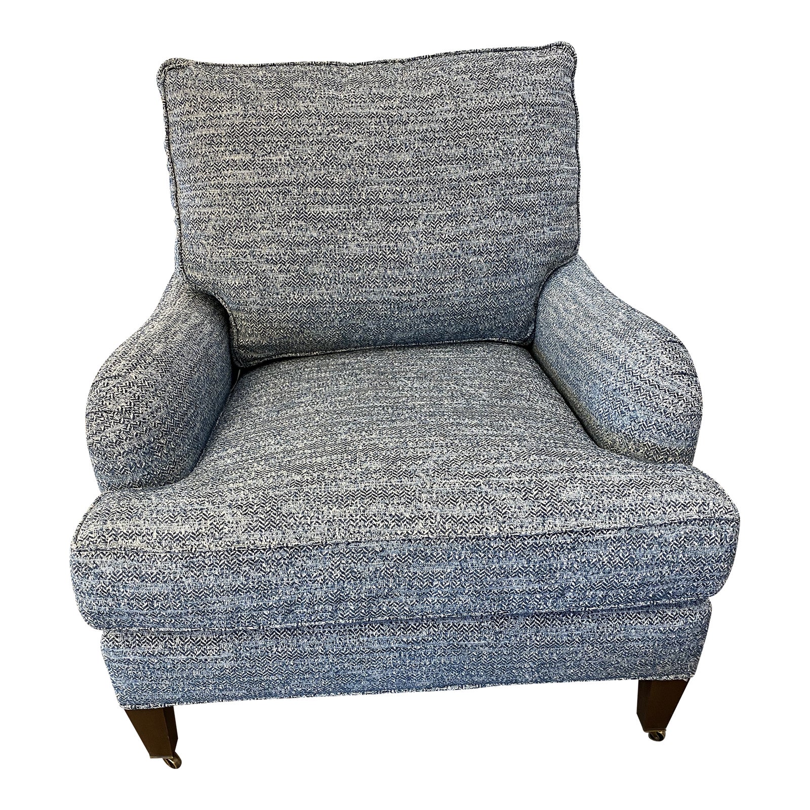 Highland House Blue Tweed Club Chair Chairish