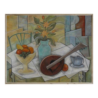 "La Merienda"/Cubist Oil Still-Life/ by Trish Toro, Framed For Sale