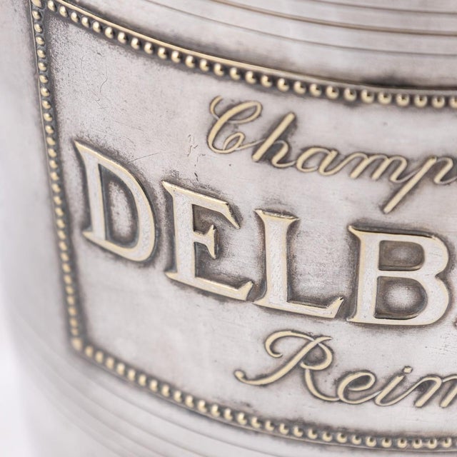 1930s Vintage French Silver Plated Delbeck Reims Champagne Cooler, 1930 For Sale - Image 5 of 13