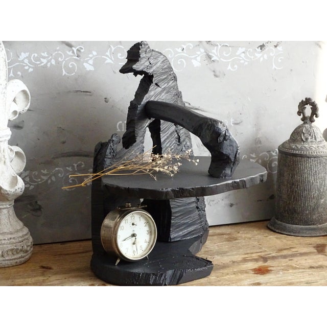 80s Abstract Wood Desktop Display, 2-Tier Shelf For Sale - Image 9 of 12