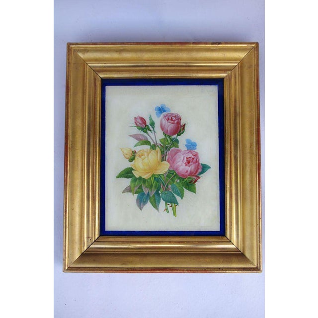 Restauration Style Reverse Glass Paintings, Late 19th Century, Set of 2 For Sale - Image 3 of 6