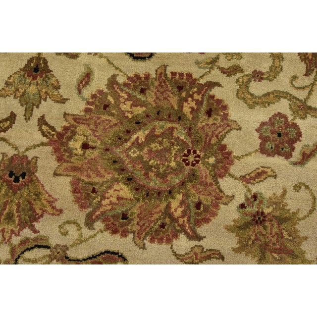 Agra Rug 5’1” X 9’9” Ivory Wool Traditional Hand-Knotted Oriental Carpet For Sale - Image 4 of 13