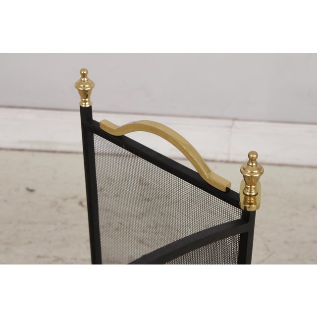 Gold Virginia Metalcrafters 9 Piece Fireplace Screen Andiron Tool Set For Sale - Image 8 of 18