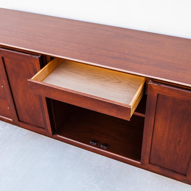 Restored Mid Century Oak & Cane Credenza by Jack Cartwright for Founders For Sale - Image 10 of 17