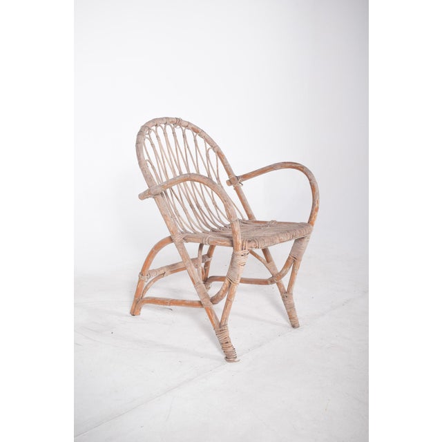Vitage Wicker Armchair by Unknown for Unknown, 1950 For Sale - Image 10 of 13