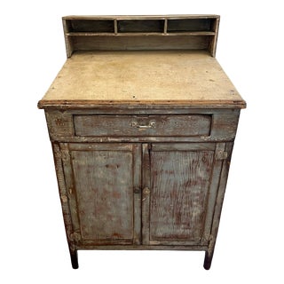 Antique American Country Industrial Distressed Workbench Desk For Sale