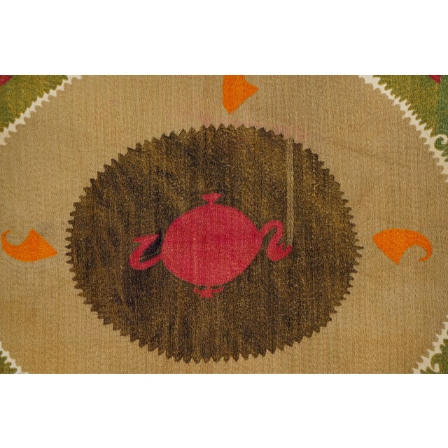 Square Uzbek Suzani Wall Decor 3'5'' X 4'1'' For Sale In New York - Image 6 of 9