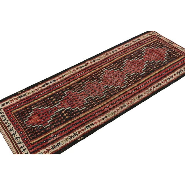 Rug & Kilim 1950s Vintage Persian Kilim in Black and Red With Geometric Patterns, From Rug & Kilim For Sale - Image 4 of 8