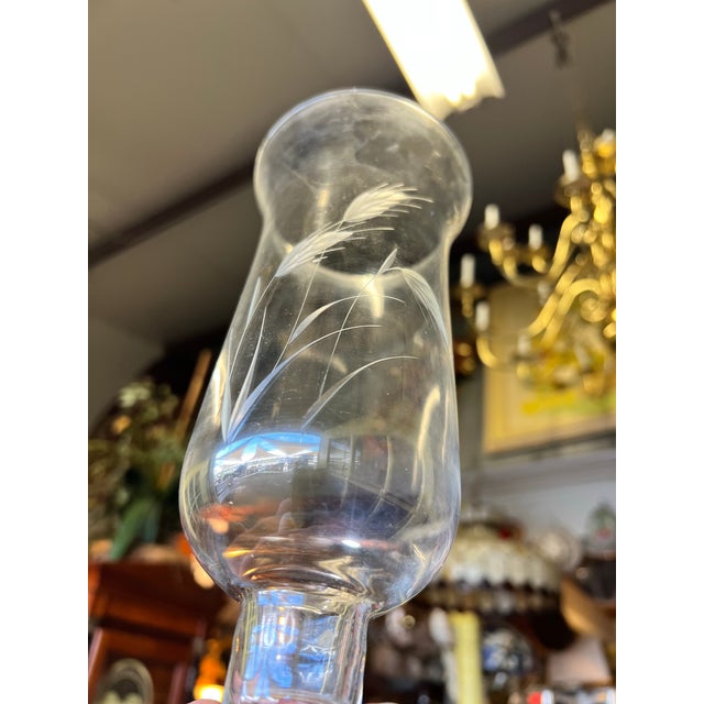 Vintage Glass Hurricane Candle Holder / Parfait Pair For Sale - Image 4 of 7