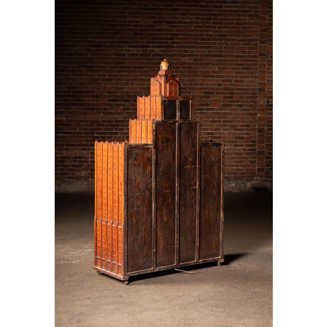 1920s Monumental Art Deco Cathedral Form Secretary Desk For Sale - Image 9 of 12