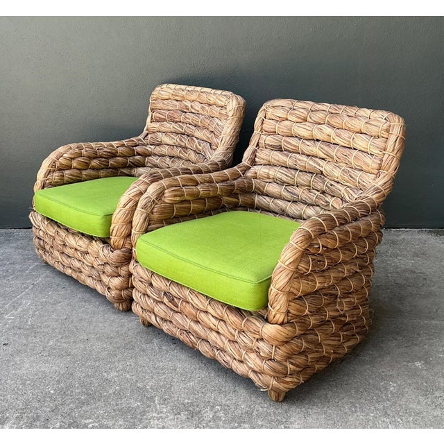 Ralph Lauren Vintage Twisted Rattan Lounge Chairs After Ralph Lauren - A Pair For Sale - Image 4 of 18
