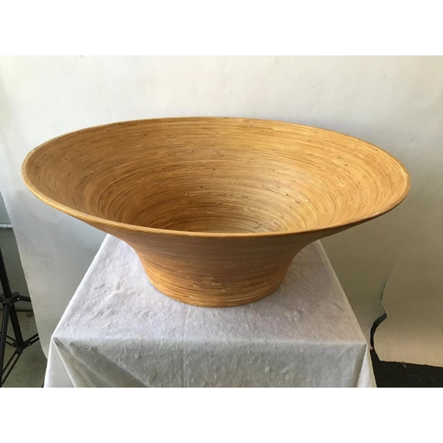 Huge bamboo bowl from a Southampton, NY estate. This item can be shipped by UPS.